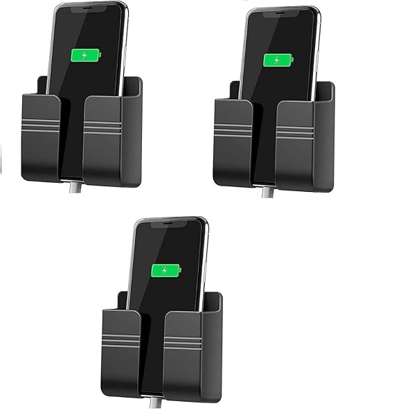 ZedGear Wall-Mounted Mobile Holder & Remote Storage Case – With Charging Port and Cable Access